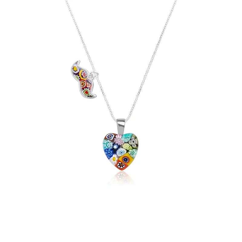 Necklaces and pendants with enamel accents for a colorful, eye-catching appearance-Mini Heart in Bloom Necklace