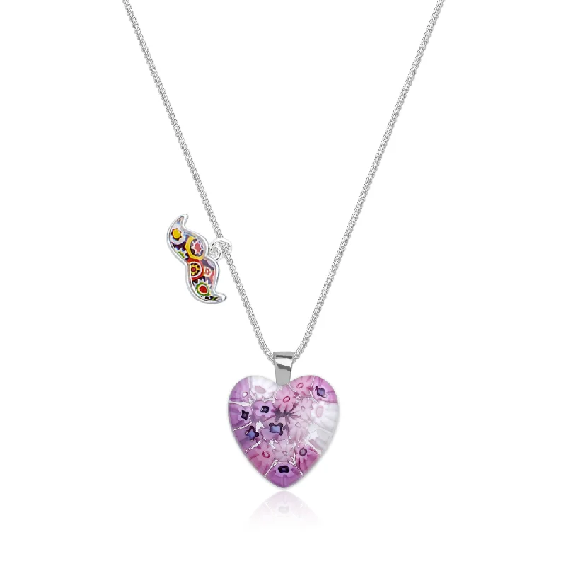 Best necklaces and pendants with vintage lockets for a nostalgic, sentimental look-Pink in Bloom Heart Necklace