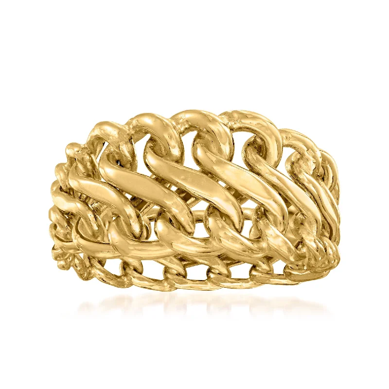 Rings with birthstone clusters for personalization -Ross-Simons Italian 14kt Yellow Gold Graduated Infinity-Link Ring