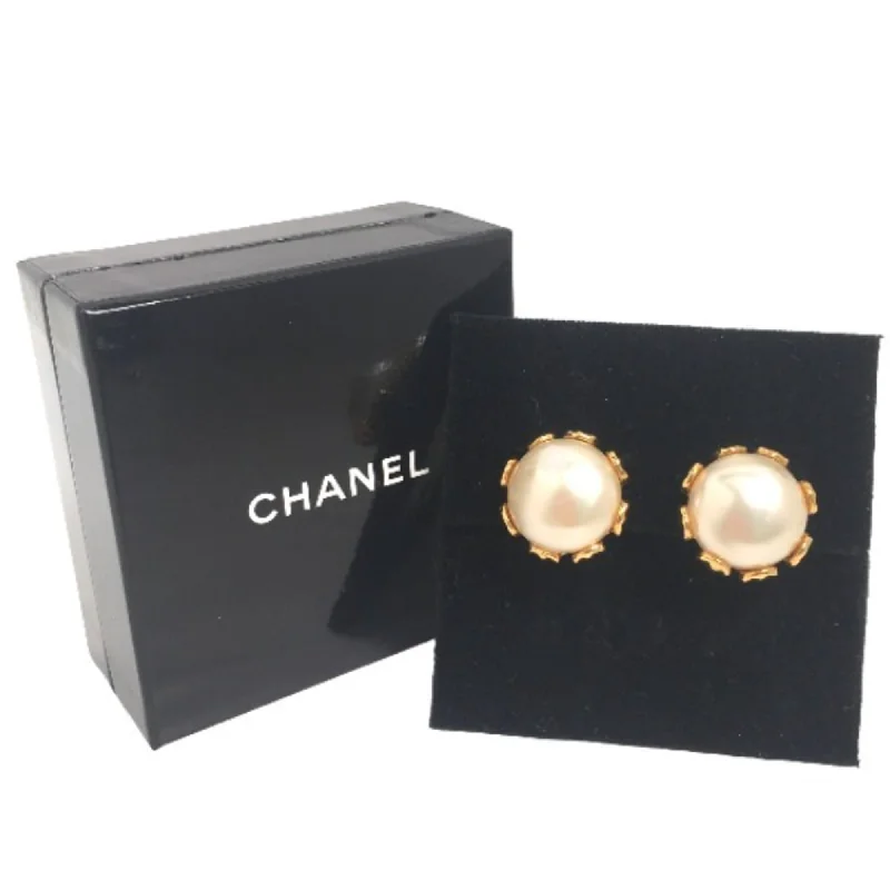 Ethnic Drop Earrings with Tribal Design -Chanel  Clip Earrings (Pre-Owned)