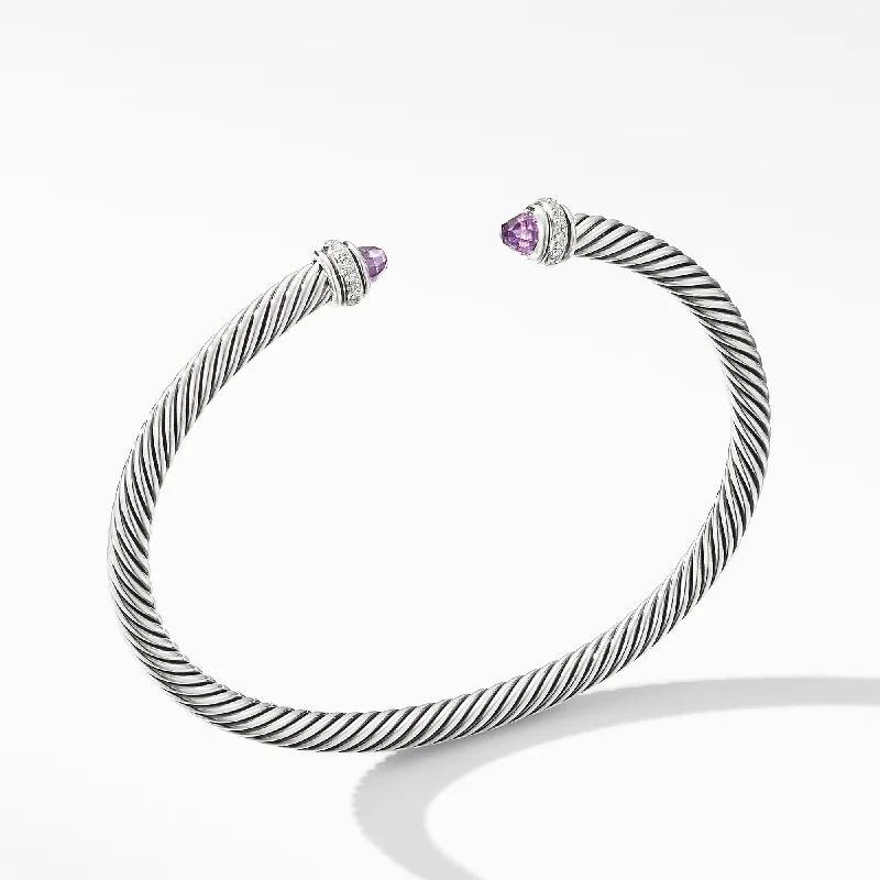 Bangles with claw-set stones for security -David Yurman  Bracelet in Sterling Silver