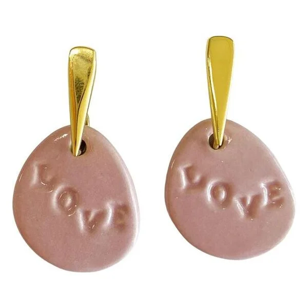 Drop Earrings for Shopping Trip -Darby LOVE Pink Earrings