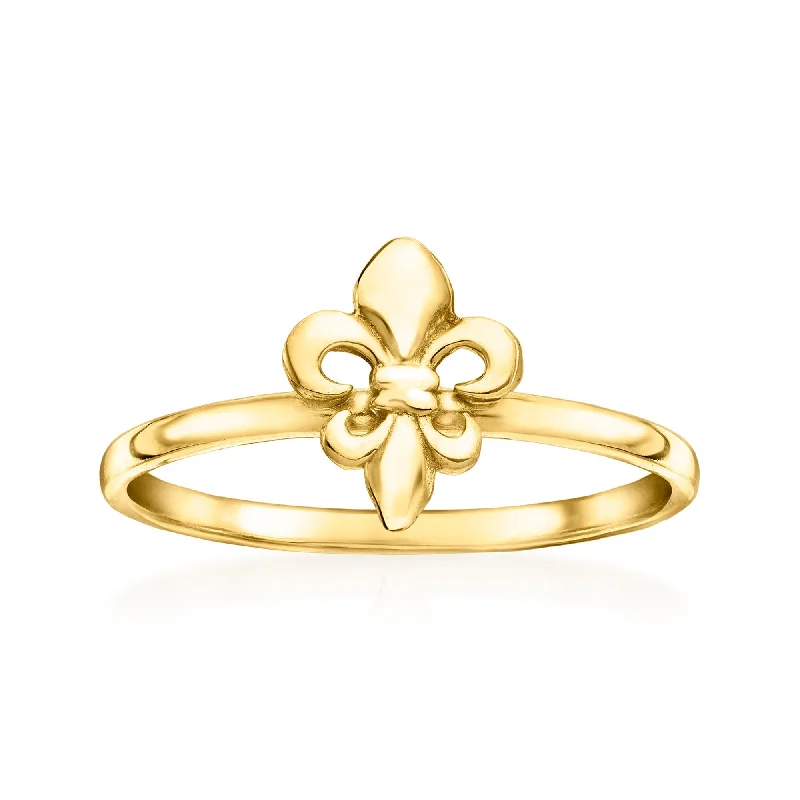 Rings with infinity loops for timeless love -Canaria 10kt Yellow Gold Fleur-De-Lis Ring