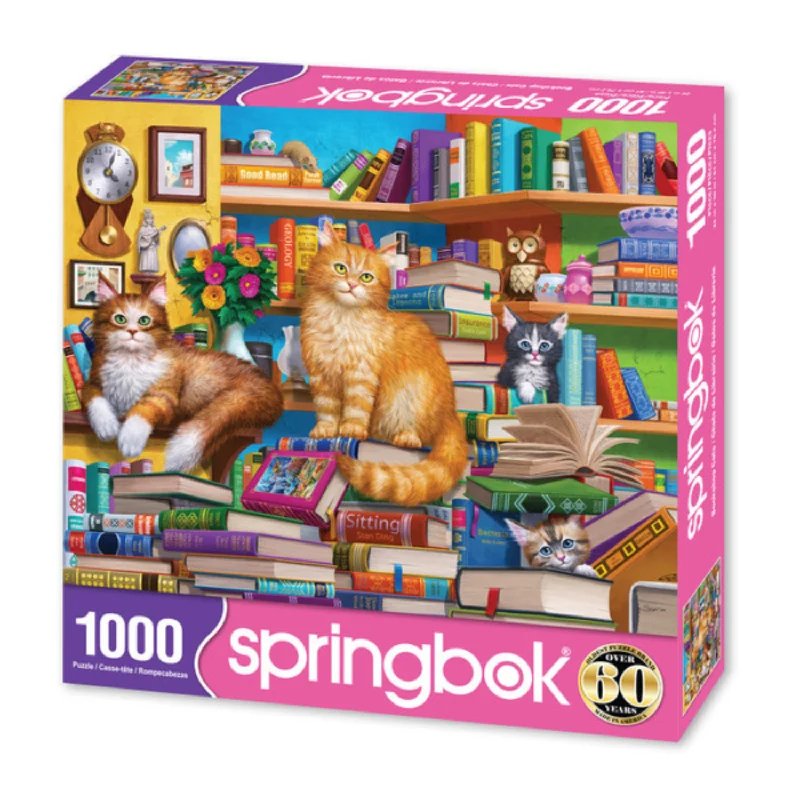 Rings with lapis lazuli for rich blue -Springbok Bookshop Cats 1000-Piece Puzzle