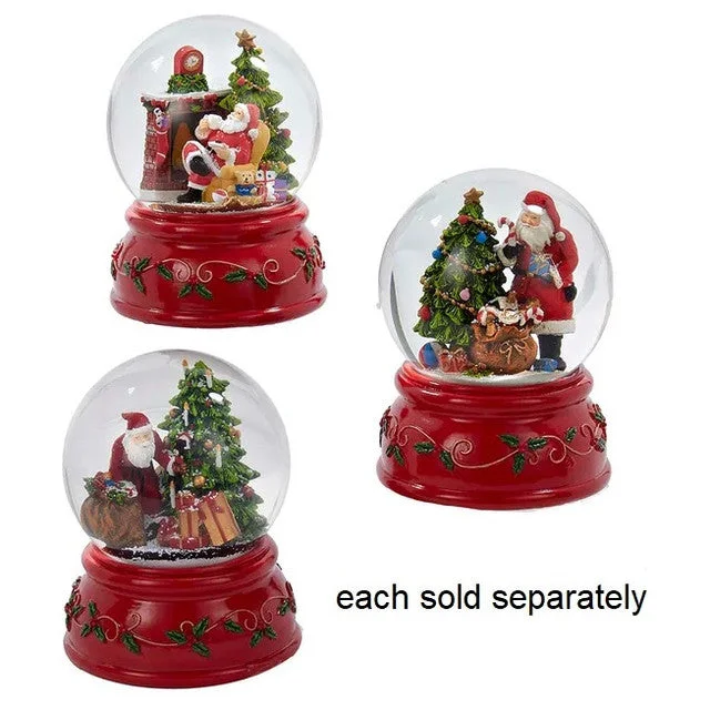 Chunky rings with hammered gold band texture -Santa with Christmas Tree Delivering Gifts Musical Wind-Up 100mm Water Globe On Red Base