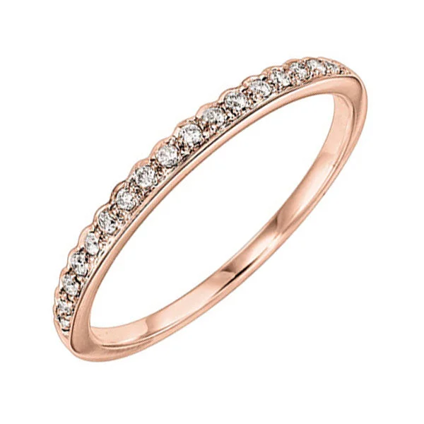 Rings with bold ruby stones for drama -14KT ROSE GOLD DIAMOND(1/8CTW) RING