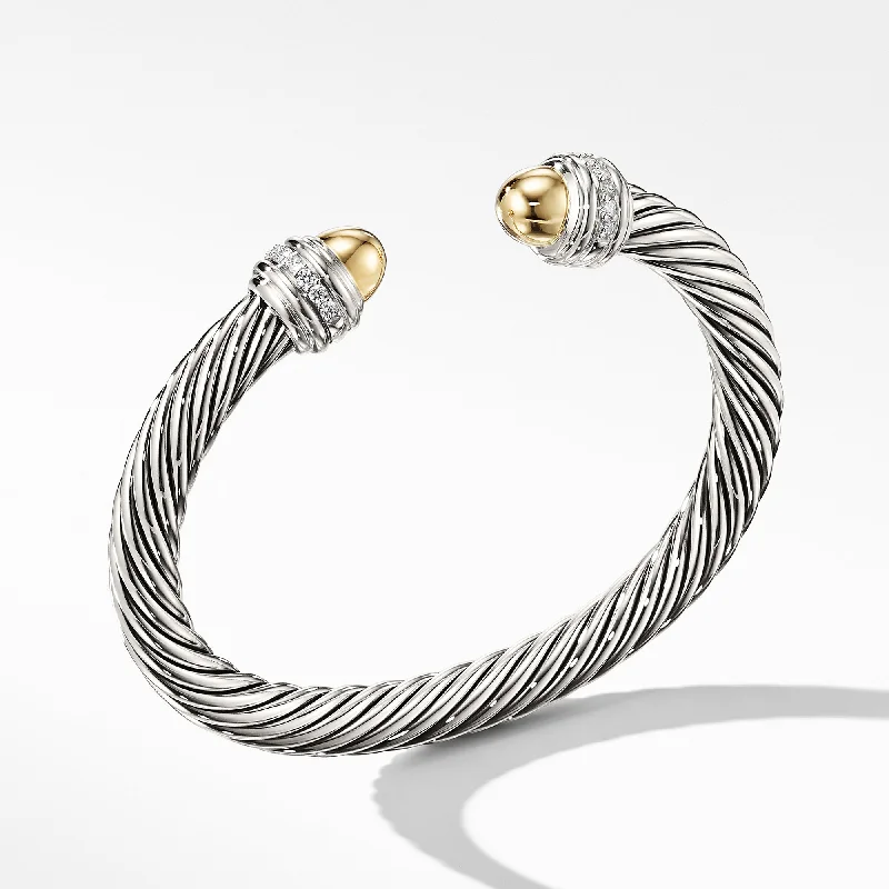 Bangles with floral peridot for green elegance -David Yurman  Bracelet in Silver and 14-Karat Yellow Gold