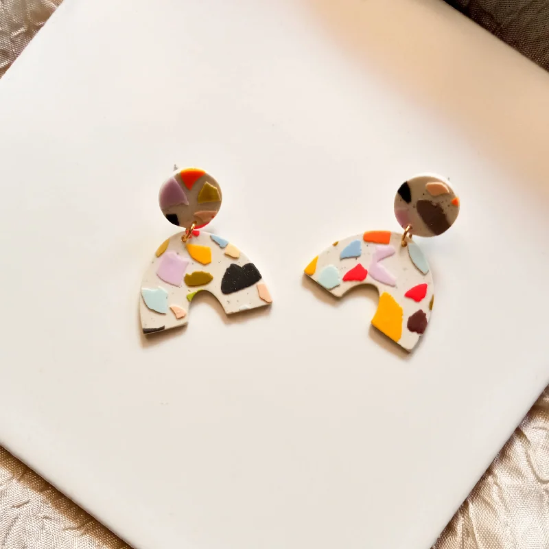 Drop Earrings for Mother's Day -Pepper Terrazzo Earrings