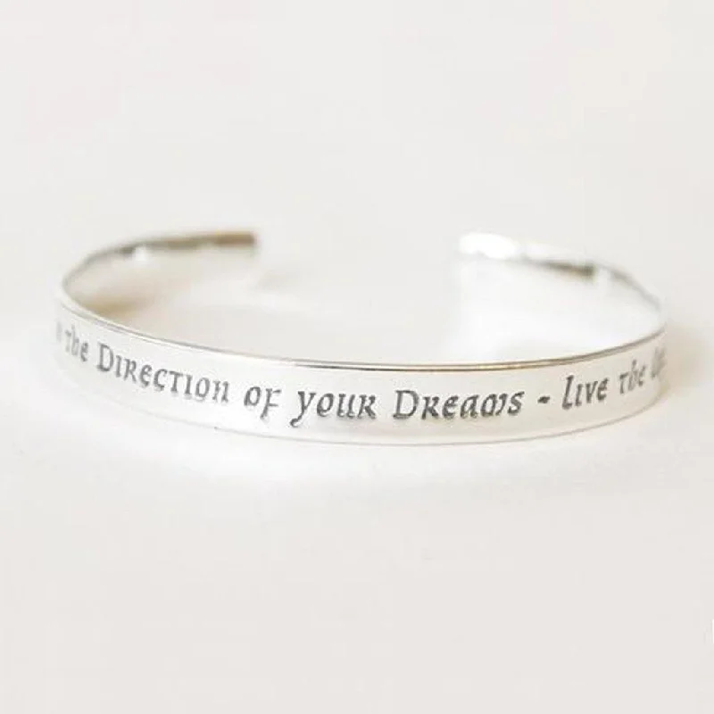 Bracelets with polished turquoise for boho style -Thoreau Quote Bracelet