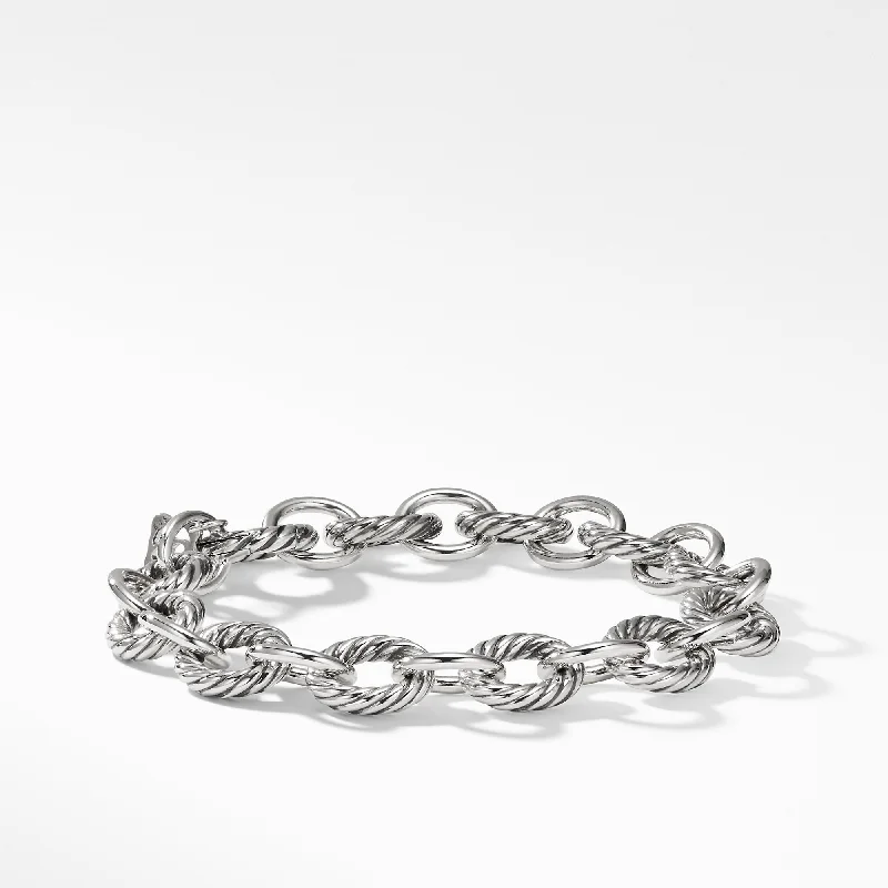 Bracelets with emerald stones for green luxury -David Yurman The Chain Collection Bracelet in Sterling Silver