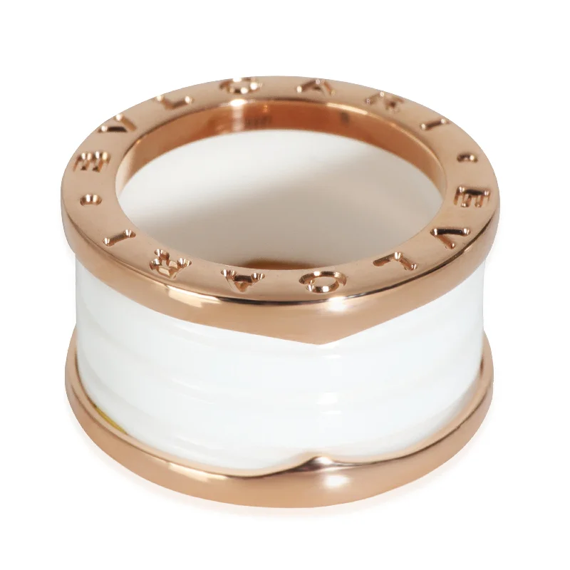 Rings with wave patterns for ocean vibes -BVLGARI B.zero1 Ring in 18k Rose Gold