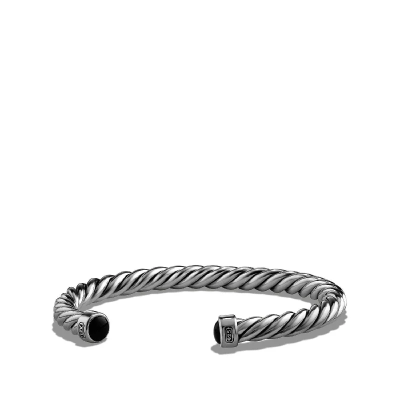 Bracelets with vintage claw-set gemstones -David Yurman The Cable Collection® Bracelet in Sterling Silver