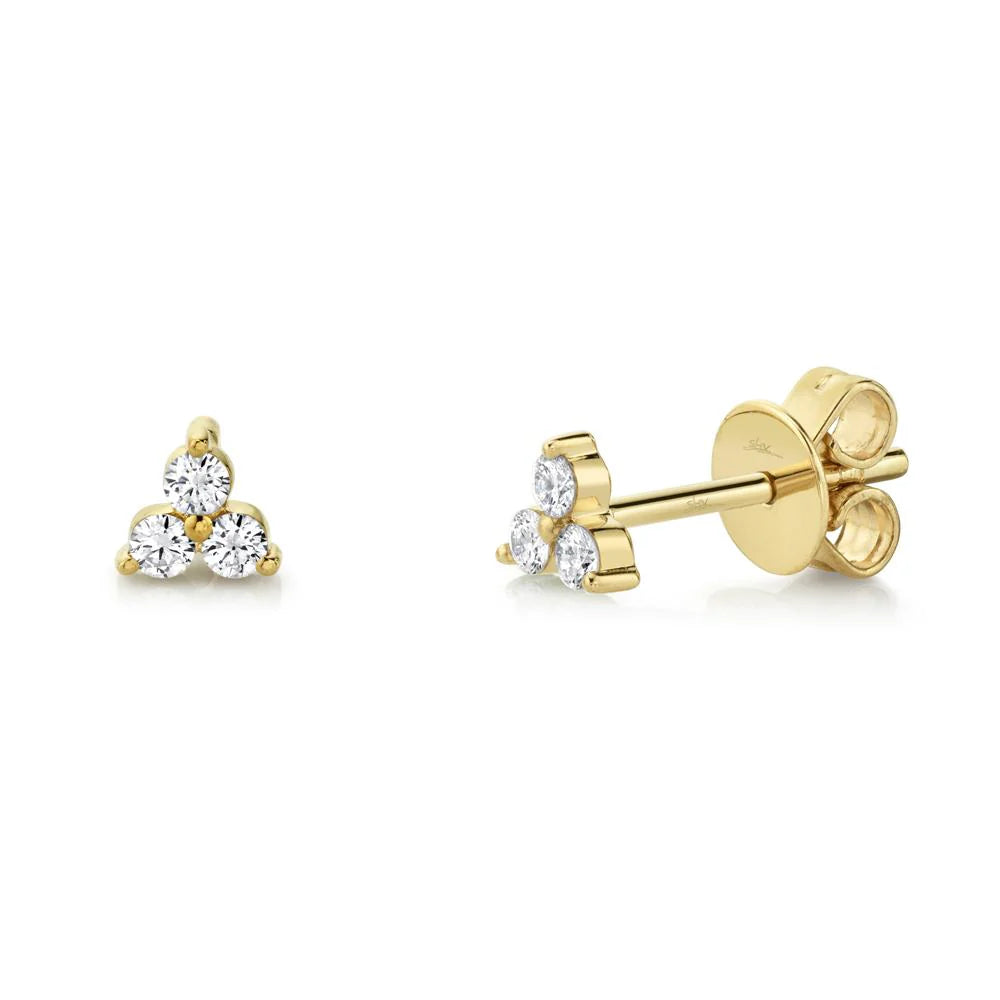 Titanium rings with rugged brushed metal look -0.15ctw Diamond Stud Earring, Yellow Gold