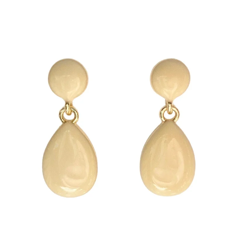 Hypoallergenic Drop Earrings for Sensitive -Lily Teardrop Cream Earrings