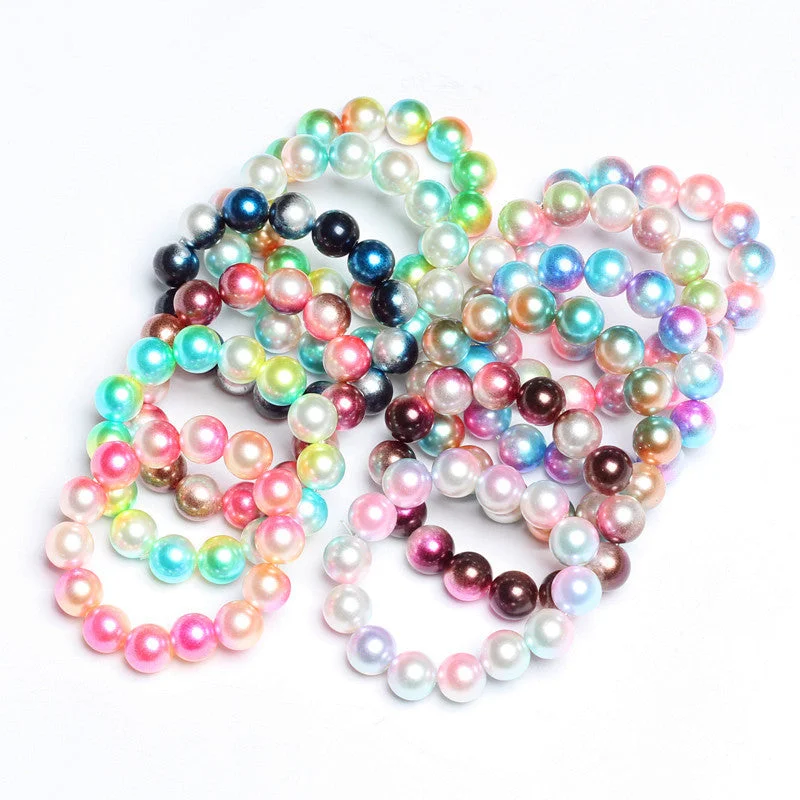 Bangles with polished jade for smooth calm -Wholesale Multicolored Pearl Children Beaded Bracelet