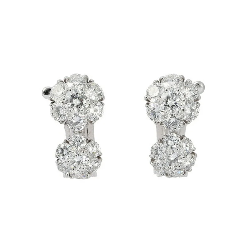 Drop Earrings with Symbolic Elements -Van Cleef & Arpels Platinum 950 Clip Earrings (Pre-Owned)