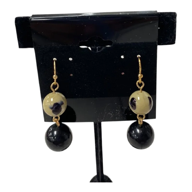 Drop Earrings with Textured Surface -Earrings Dangle/Drop By Cato In Black