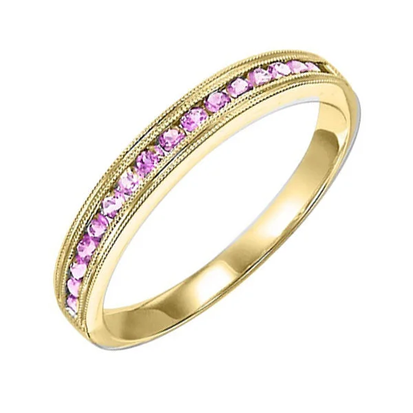 Rings with rough moonstone for natural beauty -14KT YELLOW GOLD PINK SAPPHIRE (1/3 CTW) RING