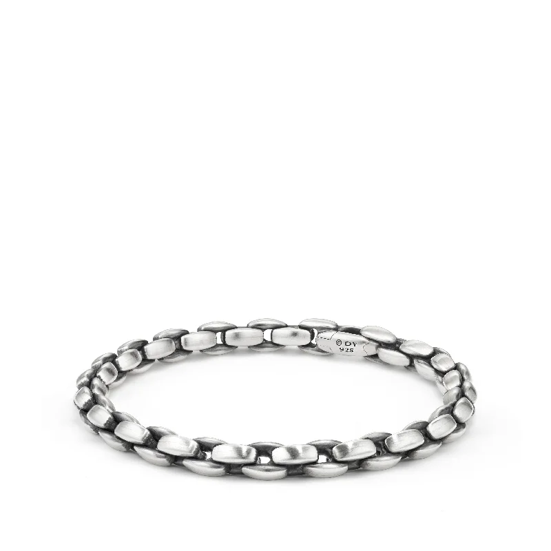 Bracelets with black diamond for bold edge -Elongated Box Chain Bracelet, 6mm, Size Medium