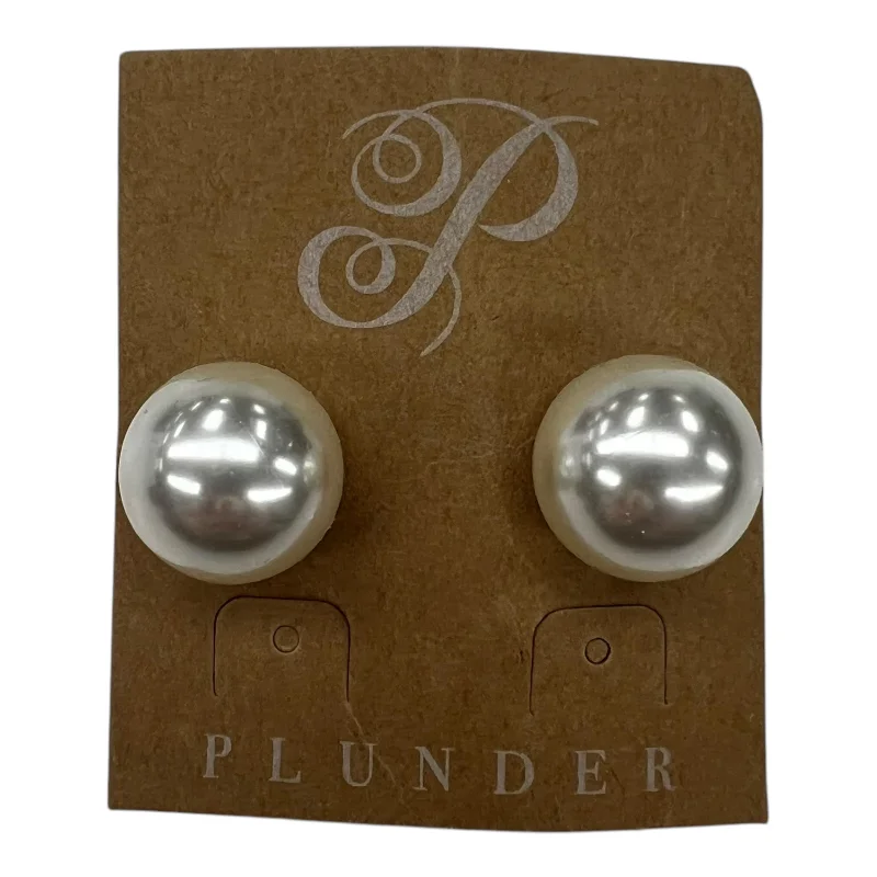 Retro Drop Earrings for Nostalgia -Earrings Stud By Plunder In White