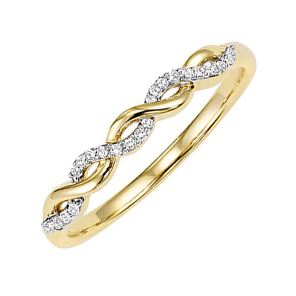 Minimalist rings with tiny diamond dot accents -10KT Diamond (1/20CTW) Ring-Available in Rose, Yellow and White Gold