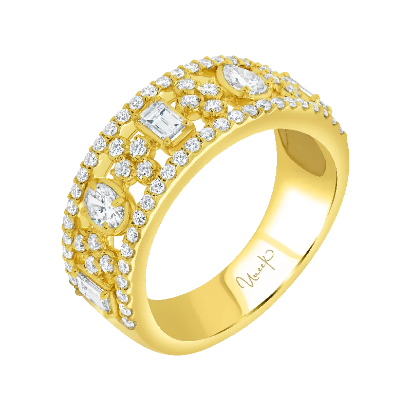 Rings with floral halo diamond arrangements -0.96ctw Diamond Fashion Ring