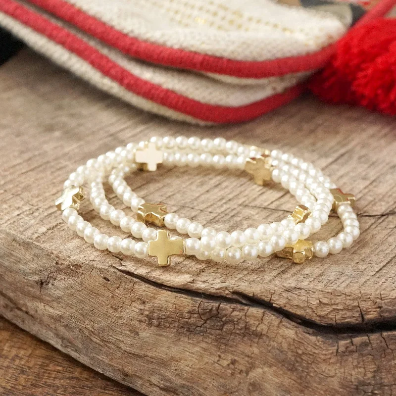 Bracelets with branch patterns for nature flair -Pearl Bracelet Stack