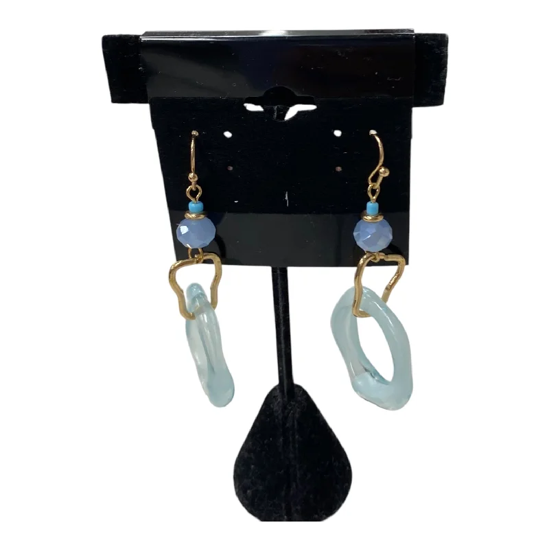 Drop Earrings with Matte Finish -Earrings Dangle/Drop By Cato In Blue