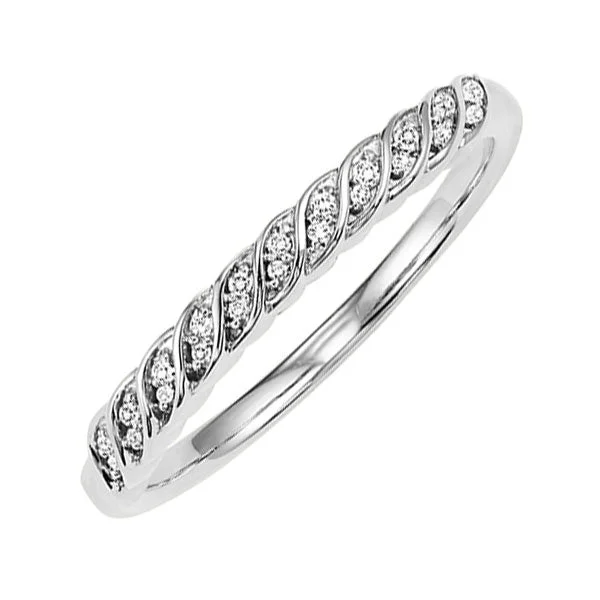 Rings with infinity loops for timeless love -14KT WHITE GOLD DIAMOND (1/20 CTW) RING