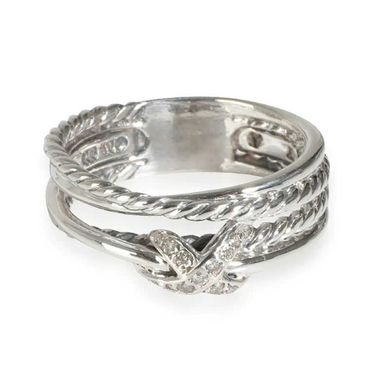 Rings with floral halo diamond arrangements -David Yurman Crossover X Ring in  Sterling Silver 0.04 CTW