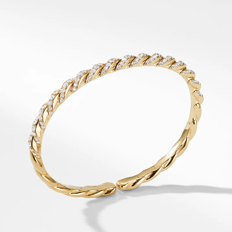 Bracelets with engraved constellations for stargazers -Pavéflex Bracelet in 18K Gold with Diamonds, Size Medium