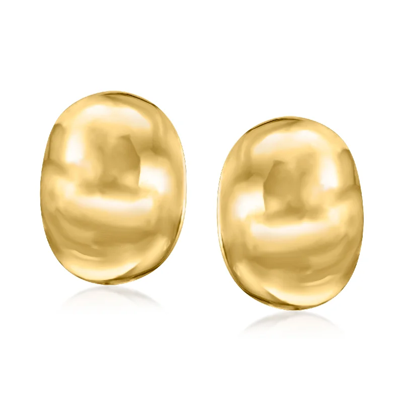 Minimalist Drop Earrings with Simplicity -Ross-Simons Italian 18kt Yellow Gold Curved Dome Earrings