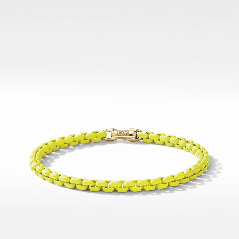 Bangles with pave-set diamonds for dazzle -DY Bel Aire Chain Bracelet in Yellow with 14K Yellow Gold Accent, Size Medium