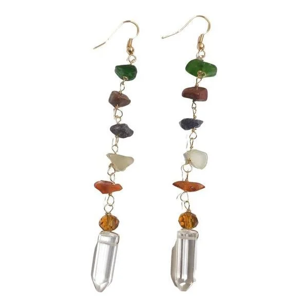 Drop Earrings with Debossed Designs -Saya Gem Drop Multicolour Earrings