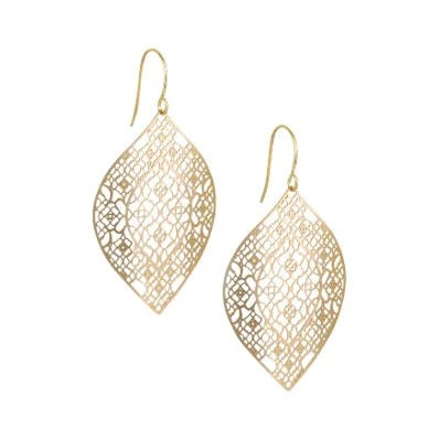 Drop Earrings with Vine Designs -Tiger Tree Mecca Earrings Gold