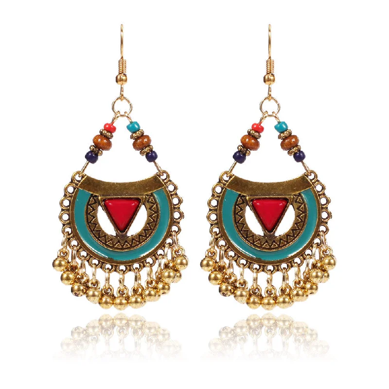 Short Drop Earrings for Subtle -Wholesale Bohemian Ethnic Style Alloy Earrings