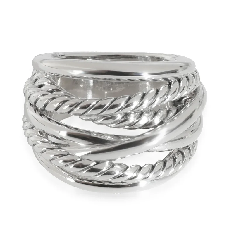 Rings with pink sapphire for delicate charm -David Yurman Crossover Ring in  Sterling Silver