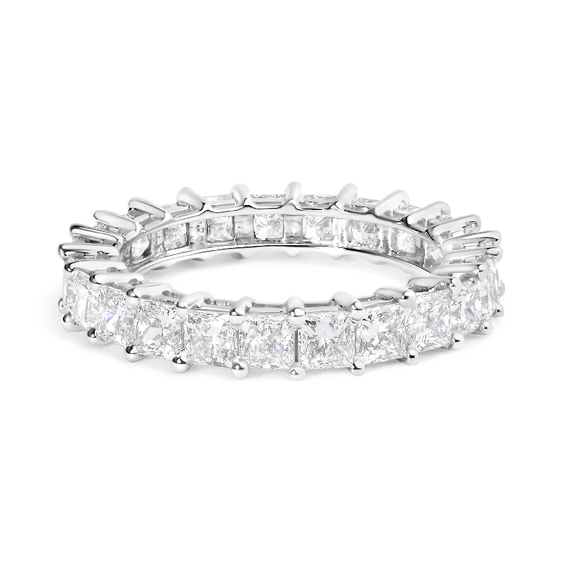 Rings with engraved constellations for stargazers -14K White Gold 3.0 Cttw Princess Lab Grown Diamond Eternity Band Ring