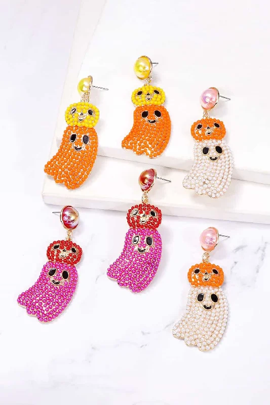 Drop Earrings for Shopping Trip -Halloween Ghost Shape Dangle Earrings