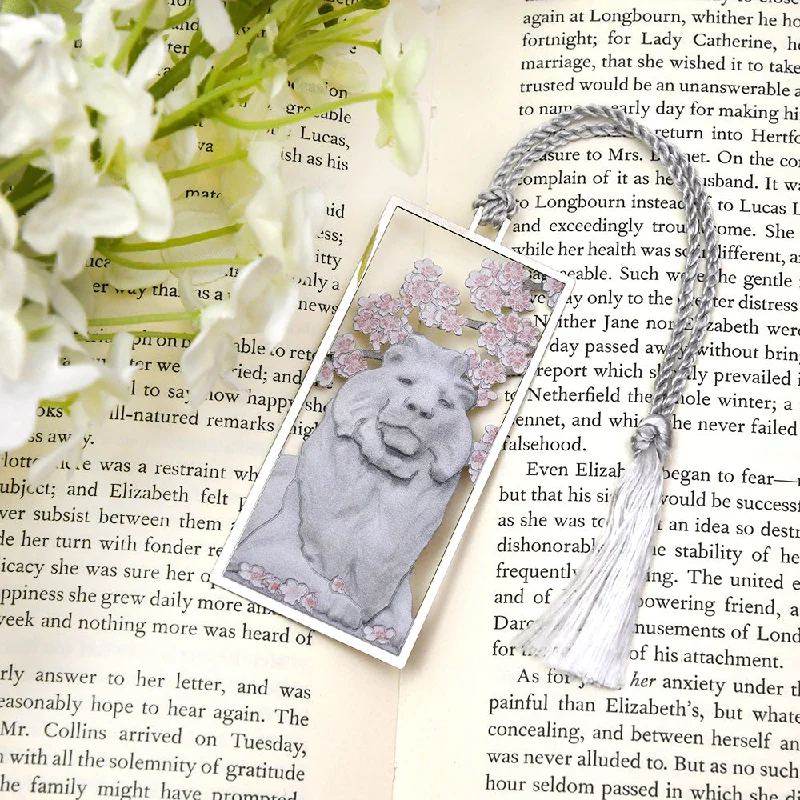 Engagement rings with classic solitaire ruby stones -NYPL Lion in Spring Bookmark