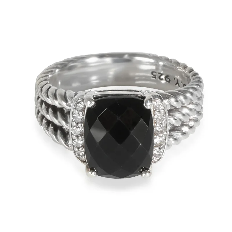 Rings with carved onyx for bold sleekness -David Yurman Wheaton Onyx Ring in  Sterling Silver 0.08 CTW