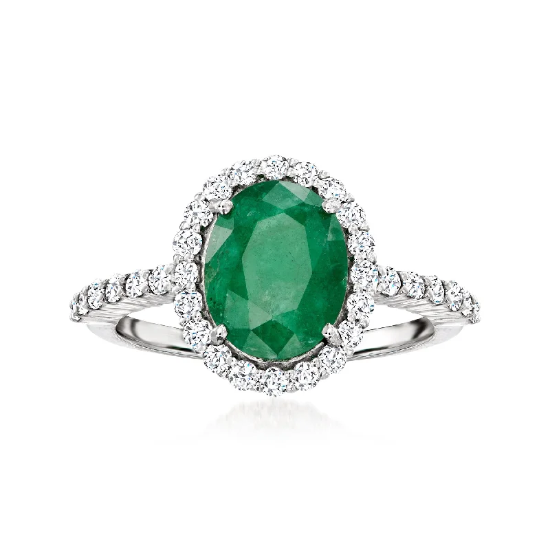 Rings with pave ruby for dazzling sparkle -Ross-Simons Emerald and . Diamond Ring in 14kt White Gold