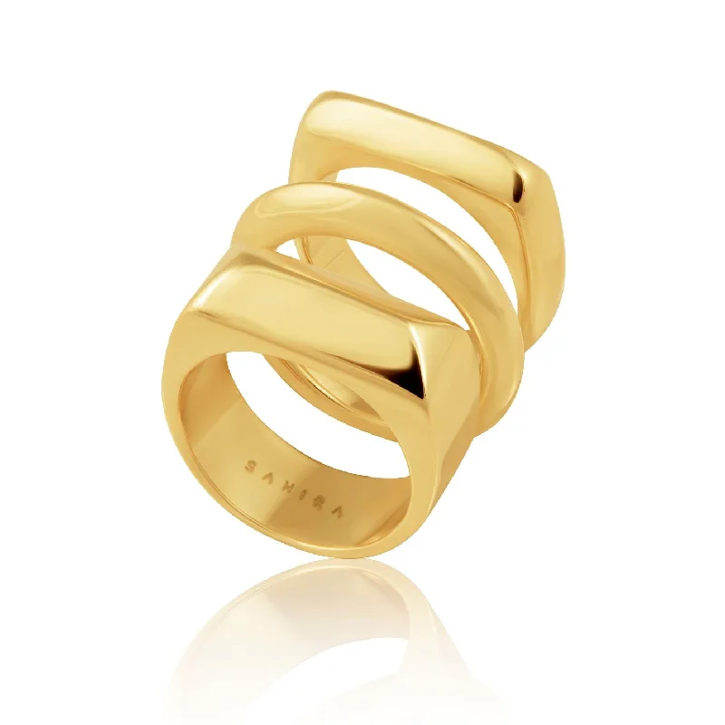 Rings with spiral designs for eye-catching twist -Nova Ring Set