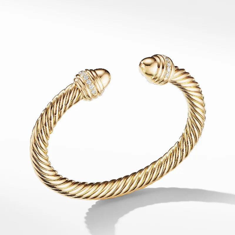 Bracelets with carved rose quartz for romance -David Yurman The Cable Collection® Bracelet in 18-Karat Yellow Gold