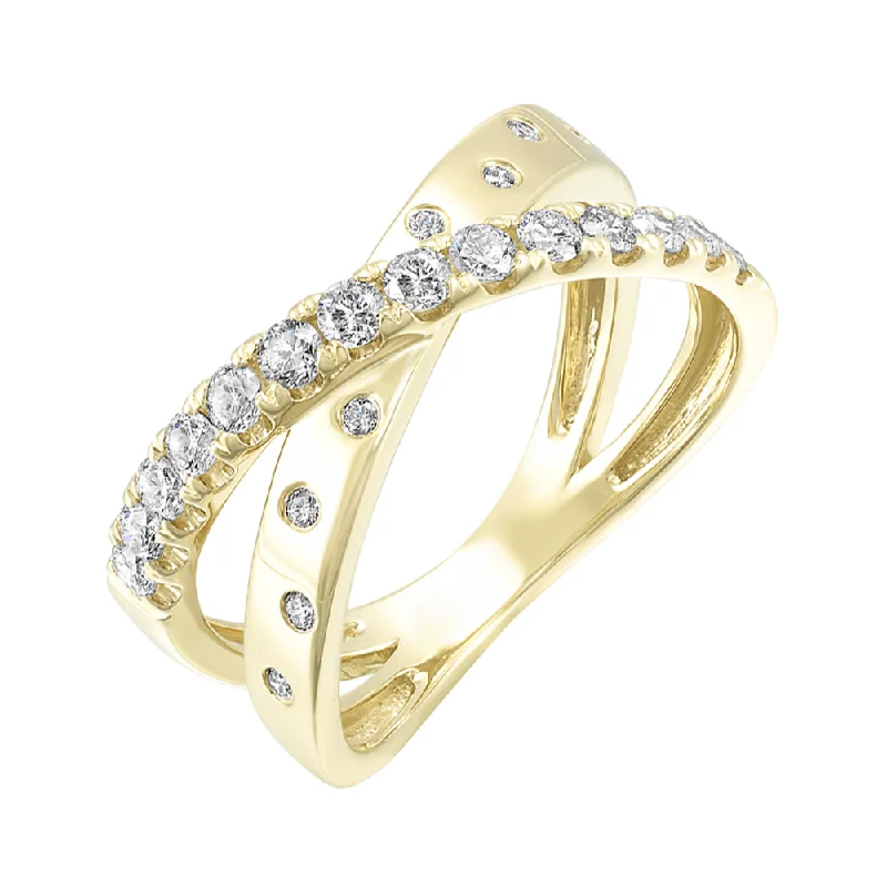 Rings with matte gold for subtle luxury -14Kt Yellow Gold Diamond 1/2Ctw Ring