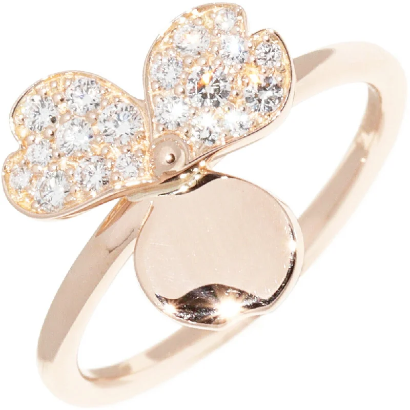 Rings with adjustable bands for perfect fit -Tiffany & Co K18PG Diamond Paper Flower Ring