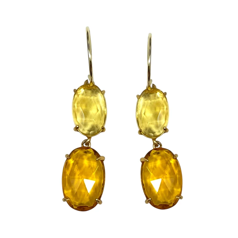 Adjustable Drop Earrings for Custom Fit -Citrine Drop Earrings By Amelia Rose