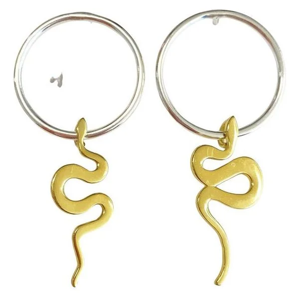 Drop Earrings for Everyday Glamour -Indie Snake Earrings Gold & Silver