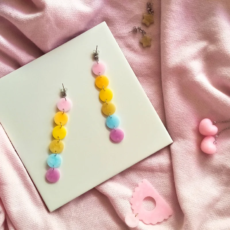 Waterproof Drop Earrings for Outdoor -Rainbow Confetti Earrings