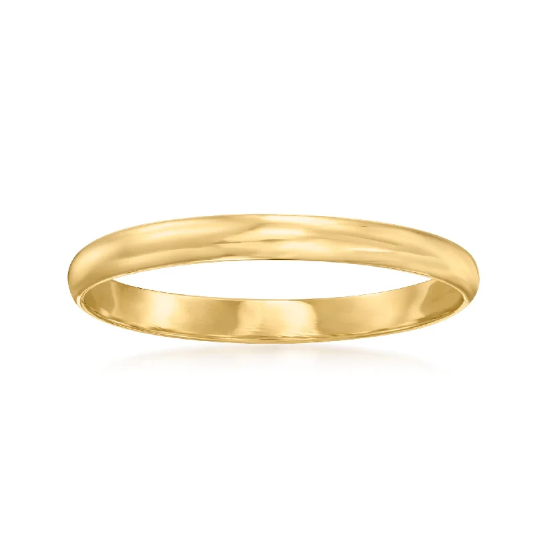 Chunky rings with hammered gold band texture -Ross-Simons 2mm 18kt Yellow Gold Polished Ring